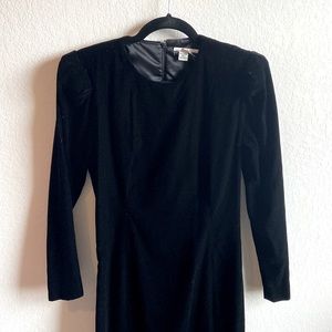 VINTAGE gorgeous black velvet midi dress
